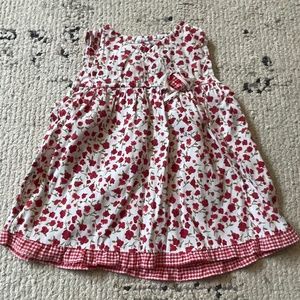 Little Lindsey baby girls size 6-9 months dress plaid floral red green